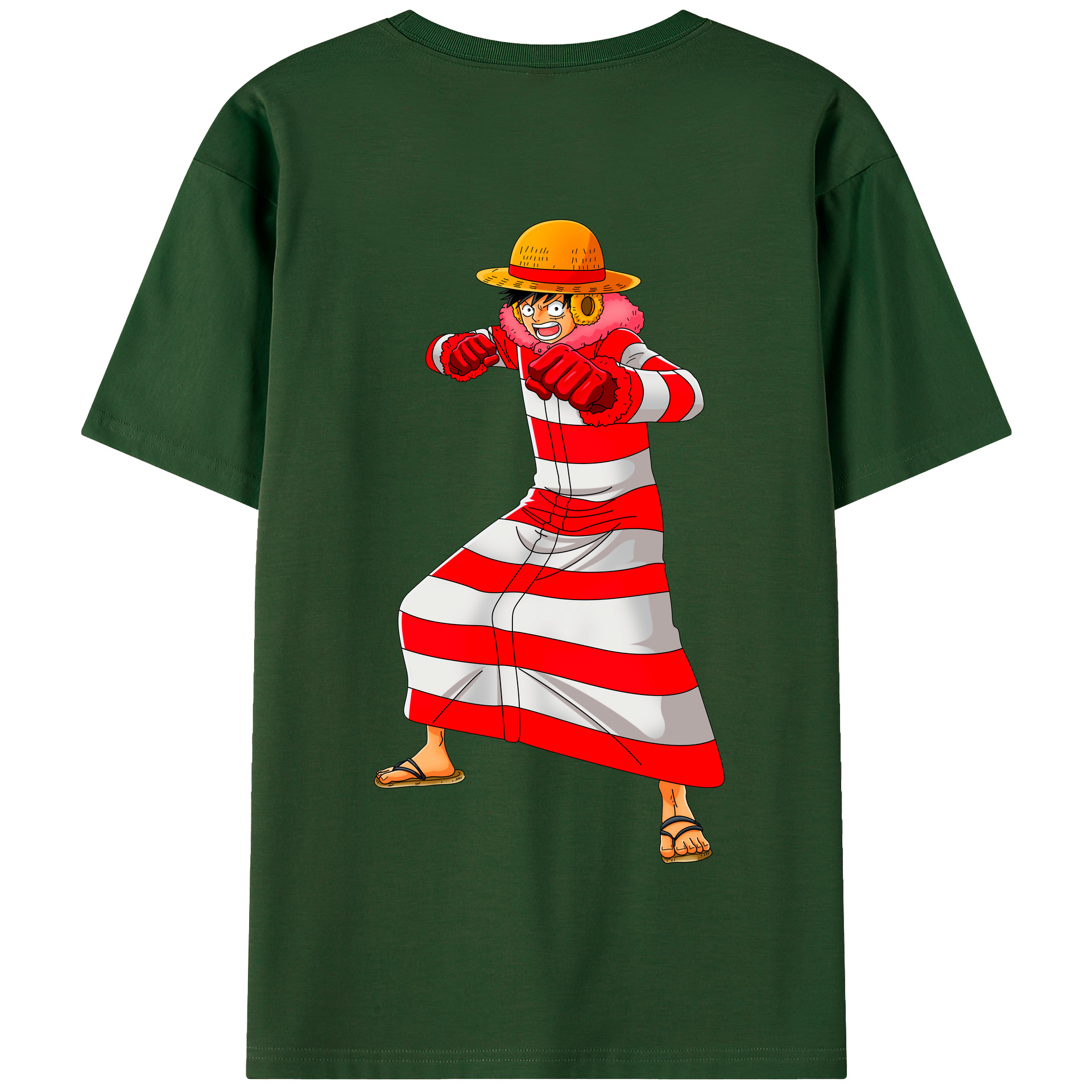 ワンピース モンキー・D・ルフィ ONE PIECE Monkey D. Luffy 綿100％半袖Tシャツ（背面プリント）